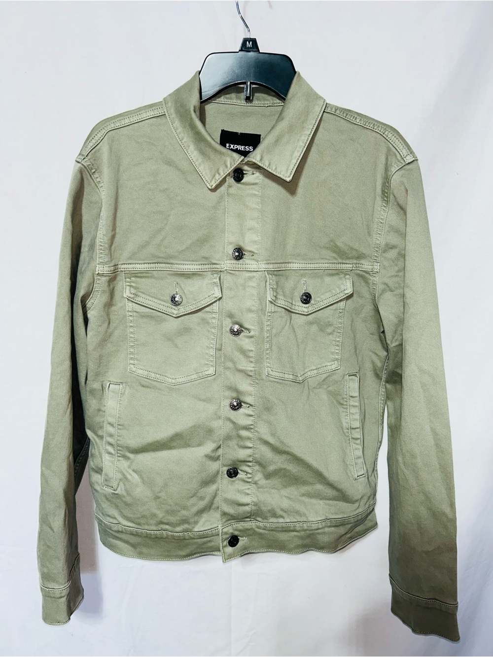 Express Men's Olive Green Button-Front Jacket Medium New Tags!!!